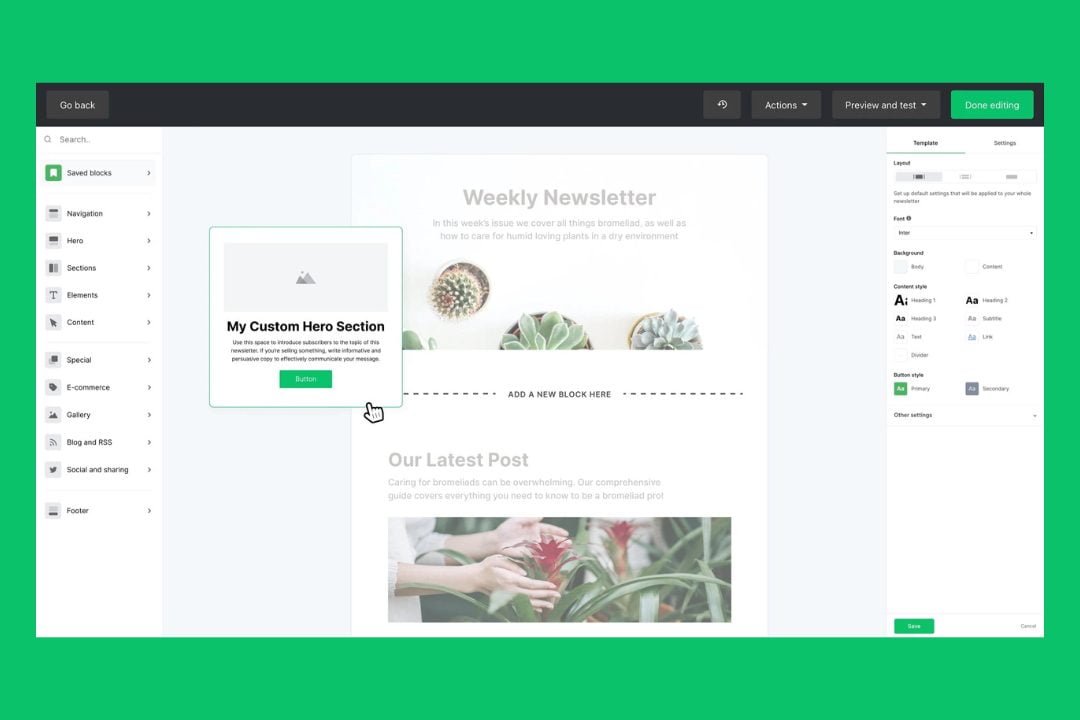 MailerLite Drag Drop Builder